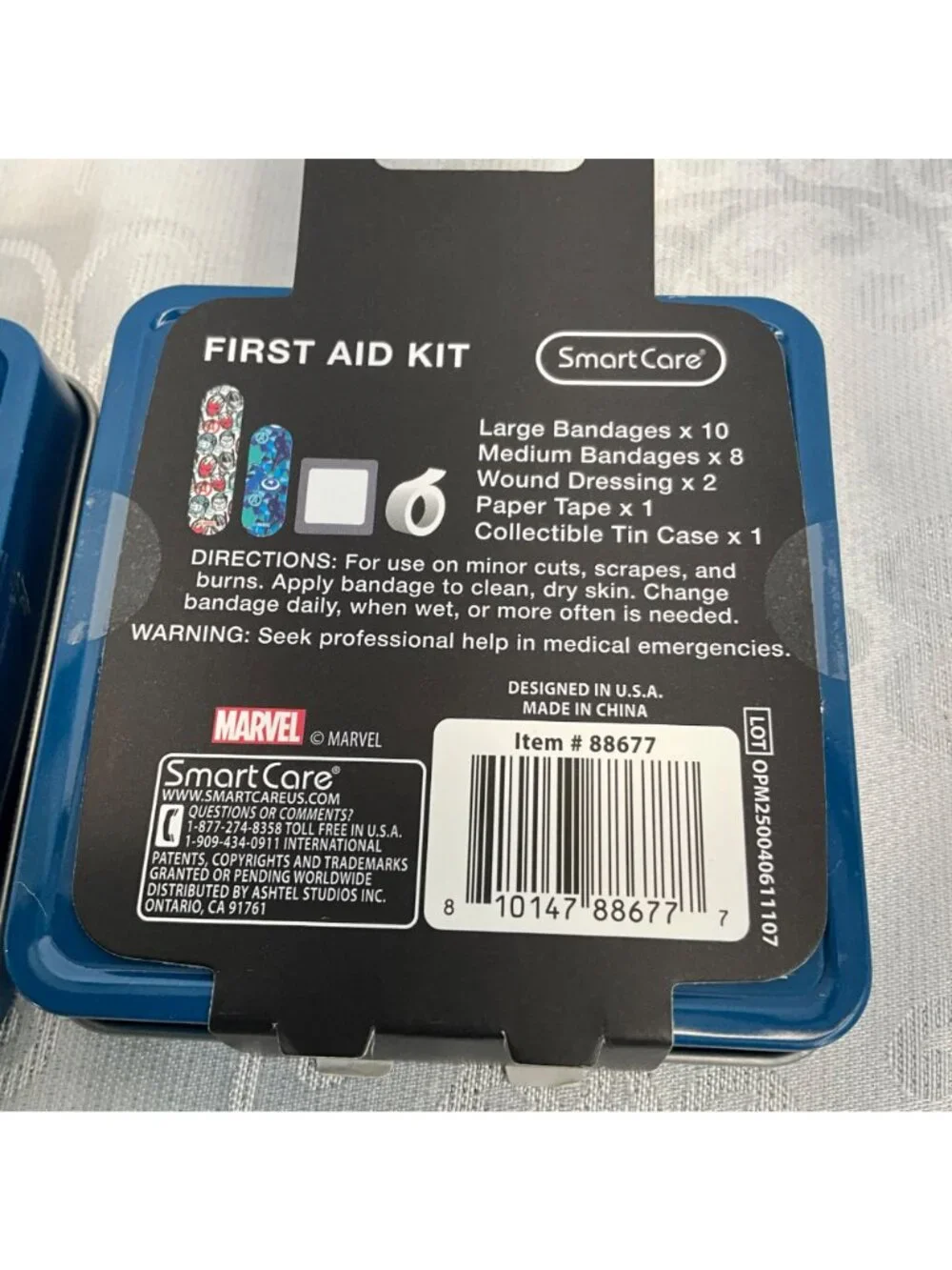 Marvel Avengers On-The-Go First Aid Kit 21-Piece SmartCare Collectible Tin Case